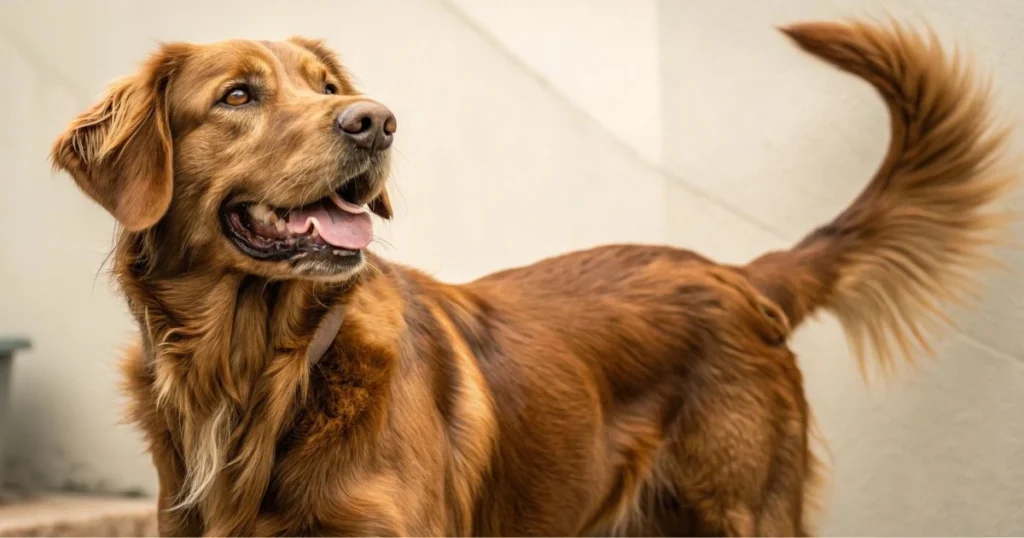 chocolate lab golden retriever mix