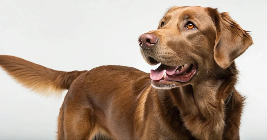 chocolate lab golden retriever mix