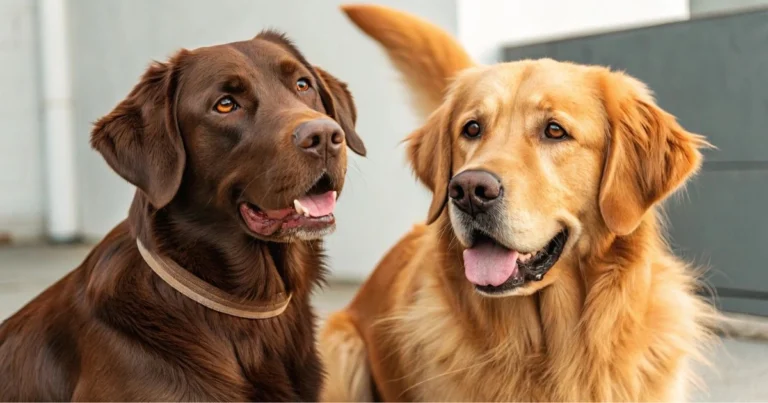 chocolate lab golden retriever mix